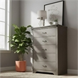 Modern 5-Drawer Dresser with Anti-Tipping Device & Storage Organizer  - Gray