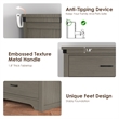 Modern 5-Drawer Dresser with Anti-Tipping Device & Storage Organizer  - Gray