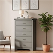 Modern 5-Drawer Dresser with Anti-Tipping Device & Storage Organizer  - Gray