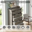 Modern 5-Drawer Dresser with Anti-Tipping Device & Storage Organizer  - Gray