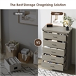 Modern 5-Drawer Dresser with Anti-Tipping Device & Storage Organizer  - Gray