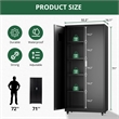 Heavy-Duty Metal Storage Cabinet with Lock & Rolling Tool - Black
