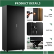 Heavy-Duty Metal Storage Cabinet with Lock & Rolling Tool - Black