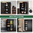 Heavy-Duty Metal Storage Cabinet with Lock & Rolling Tool - Black