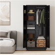 Heavy-Duty Metal Storage Cabinet with Lock & Rolling Tool - Black