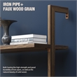 Engineered Wood Wall-Mounted Shelf with 5-Tier Floating Shelves - Light Brown