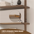 Engineered Wood Wall-Mounted Shelf with 5-Tier Floating Shelves - Light Brown
