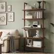 Engineered Wood Wall-Mounted Shelf with 5-Tier Floating Shelves - Light Brown