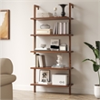 Engineered Wood Wall-Mounted Shelf with 5-Tier Floating Shelves - Light Brown