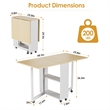 Space-Saving Folding Dining Table with 2-Layer Shelving & Lockable Wheels -White