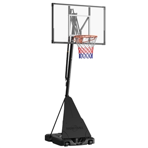 Black Portable Adjustable Basketball Hoop with Adjustable Height for All Ages