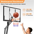 Black Portable Adjustable Basketball Hoop with Ball Return & Wheels