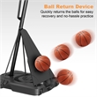 Black Portable Adjustable Basketball Hoop with Ball Return & Wheels