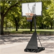 Black Portable Adjustable Basketball Hoop with Ball Return & Wheels