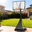 Black Portable Adjustable Basketball Hoop with Ball Return & Wheels