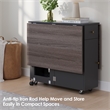 Space-Saving Folding Dining Table with Drawer & Cabinet - Gray
