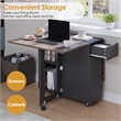 Space-Saving Folding Dining Table with Drawer & Cabinet - Gray