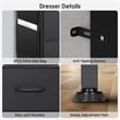 Black 6-Drawer Fabric Dresser with RGB LED Lights & Built-in Power Strip