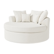 CRO Decor White Fabric free-install fully foam-filled Compressed sofa