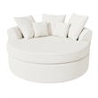 CRO Decor White Fabric free-install fully foam-filled Compressed sofa
