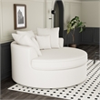 CRO Decor White Fabric free-install fully foam-filled Compressed sofa