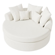 CRO Decor White Fabric free-install fully foam-filled Compressed sofa
