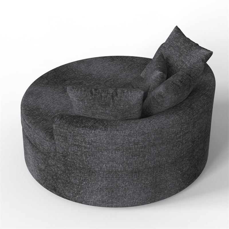 CRO Decor Dark Gray Fabric free-install fully foam-filled Compressed sofa