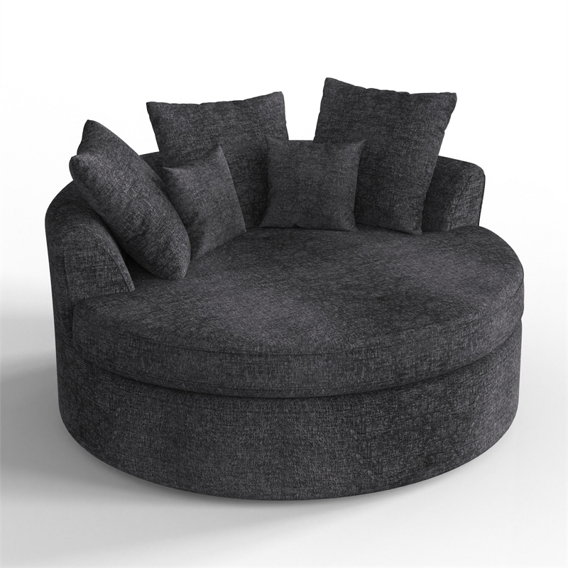 CRO Decor Dark Gray Fabric free-install fully foam-filled Compressed sofa
