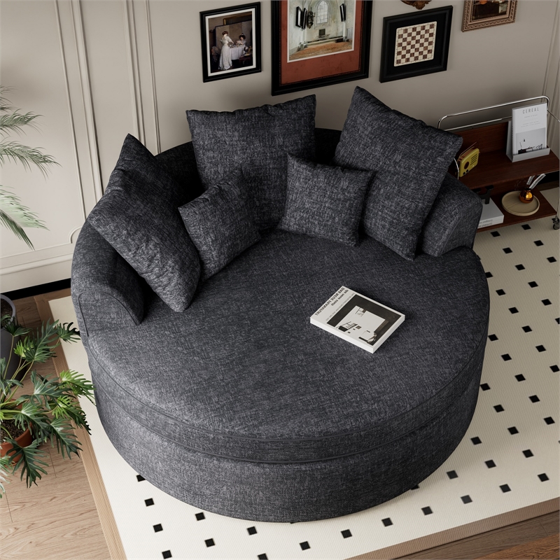 CRO Decor Dark Gray Fabric free-install fully foam-filled Compressed sofa