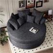 CRO Decor Dark Gray Fabric free-install fully foam-filled Compressed sofa