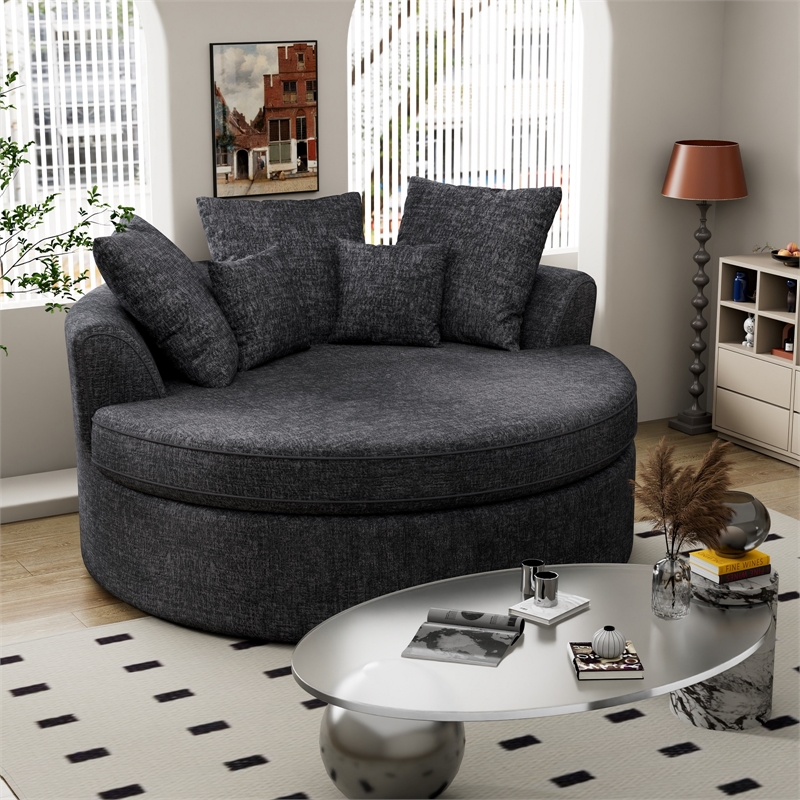 CRO Decor Dark Gray Fabric free-install fully foam-filled Compressed sofa