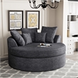 CRO Decor Dark Gray Fabric free-install fully foam-filled Compressed sofa
