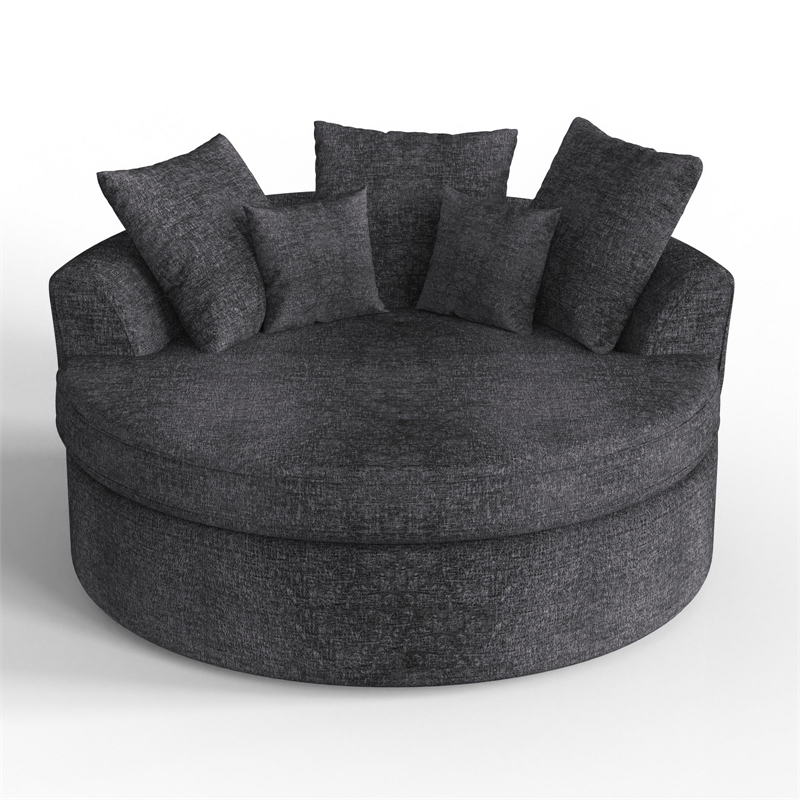 CRO Decor Dark Gray Fabric free-install fully foam-filled Compressed sofa