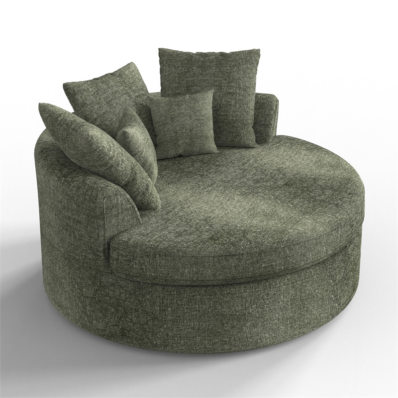 CRO Decor Green Fabric free-install fully foam-filled Compressed sofa