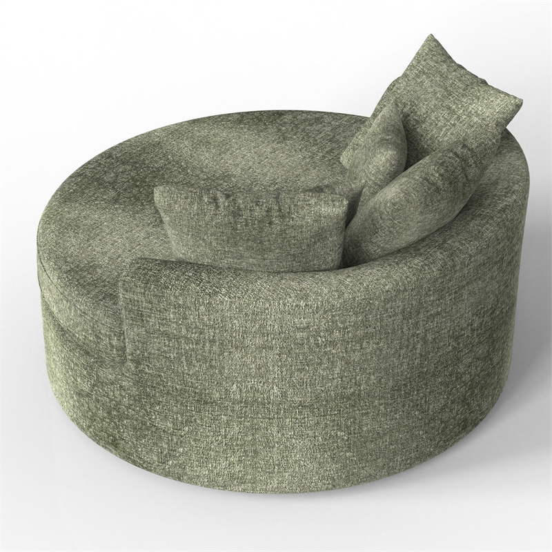 CRO Decor Green Fabric free-install fully foam-filled Compressed sofa