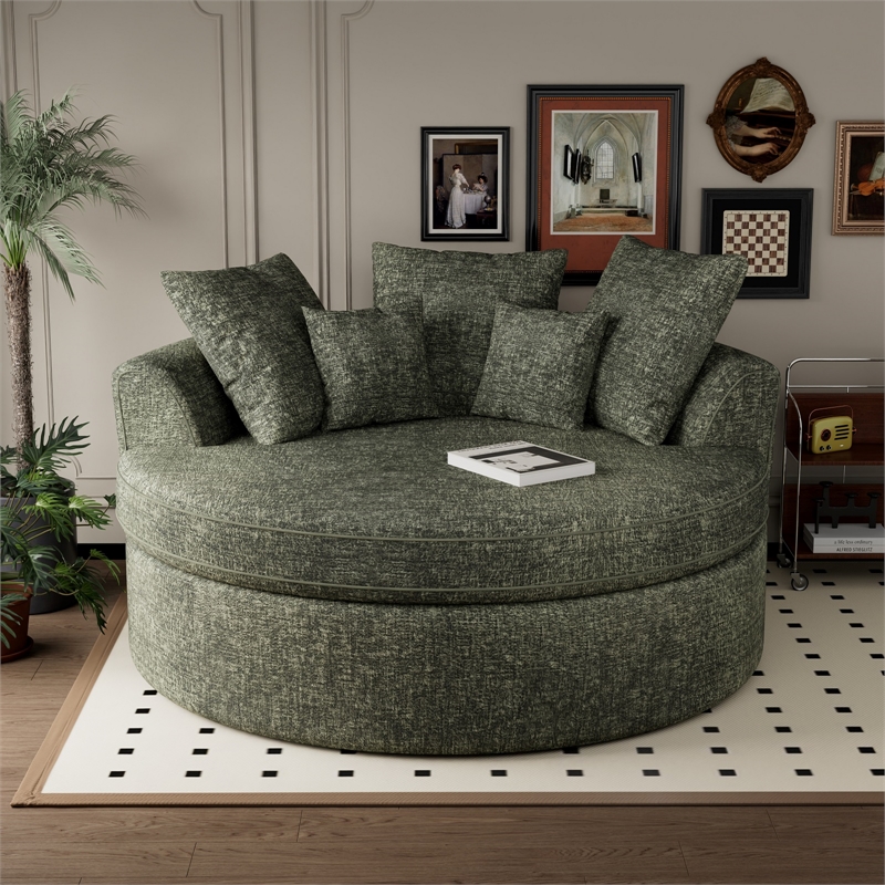 CRO Decor Green Fabric free-install fully foam-filled Compressed sofa