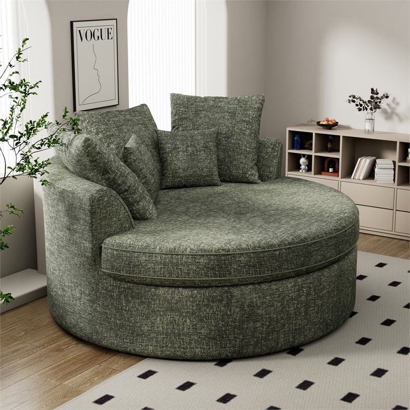 CRO Decor Green Fabric free-install fully foam-filled Compressed sofa