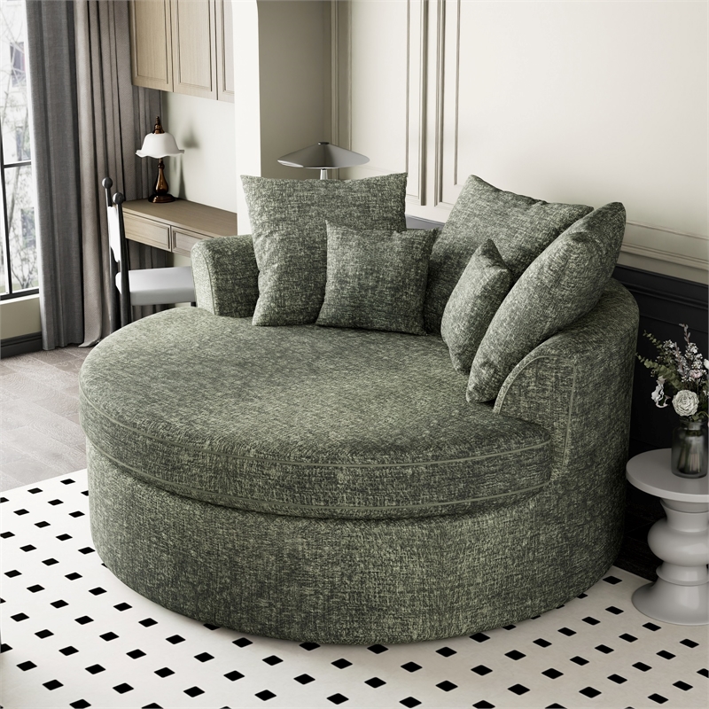 CRO Decor Green Fabric free-install fully foam-filled Compressed sofa