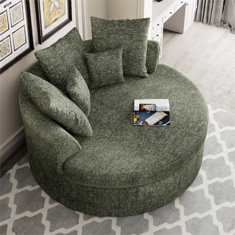 CRO Decor Green Fabric free-install fully foam-filled Compressed sofa