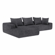 Dark Gray L-shaped Chenille free-install fully foam-filled Compressed sofa