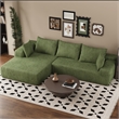 Green L-shaped Corduroy Fabric free-install fully foam-filled Compressed sofa
