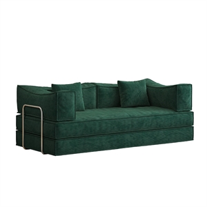 78.7&quot Corduroy Fabric Comfort Compression Sofa with High Load Capacity- Green