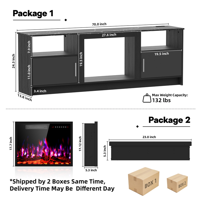 Black TV Stand with 23