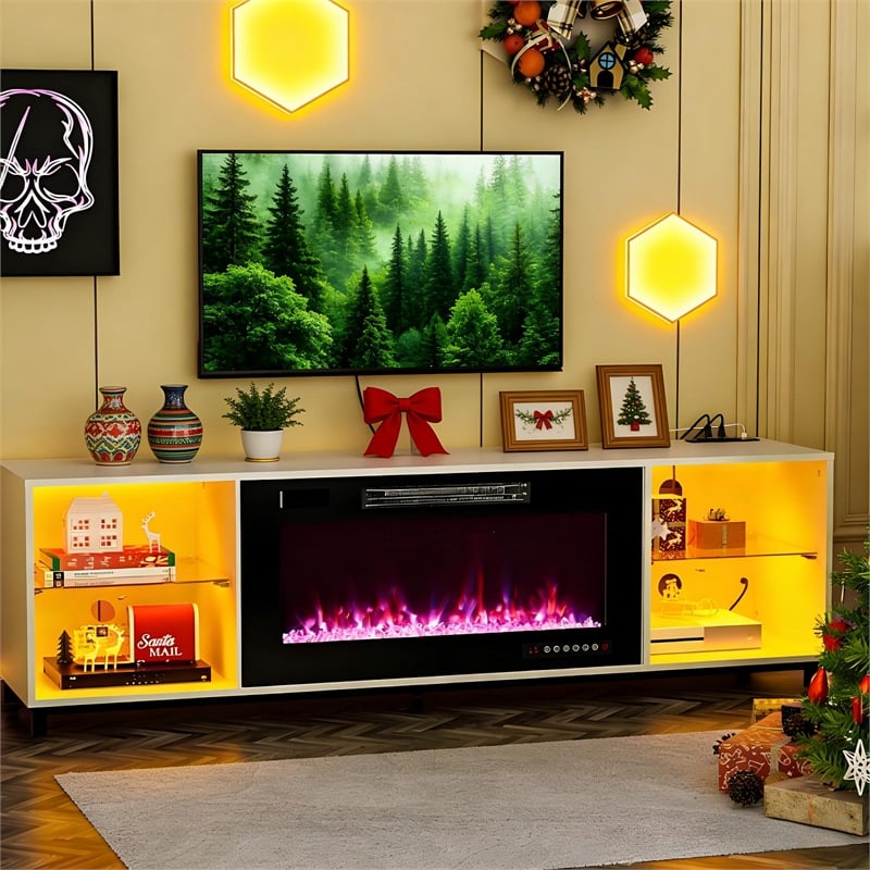 White TV Stand with 36