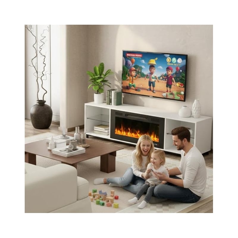 White TV Stand with 36