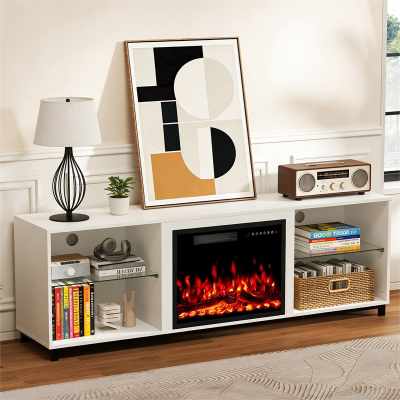 White TV Stand with 23