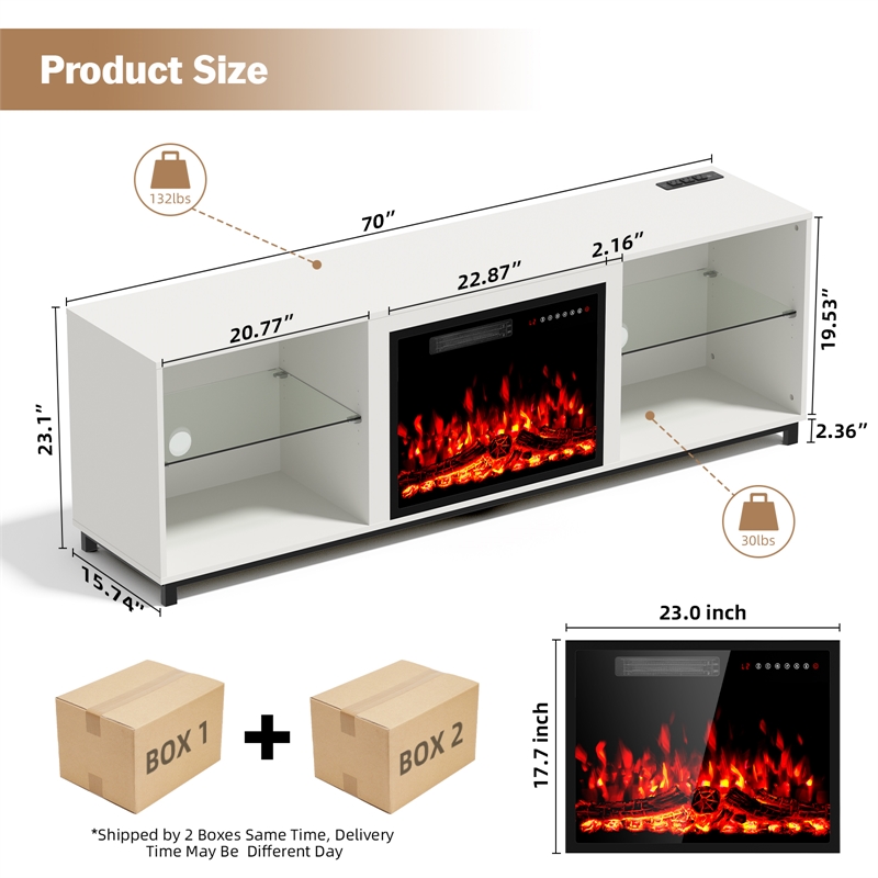 White TV Stand with 23