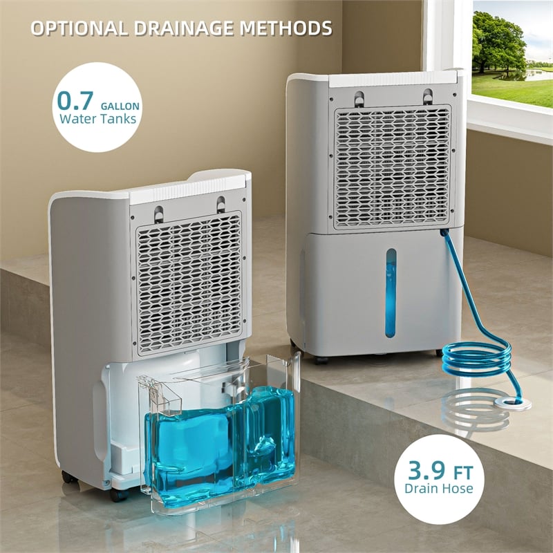 70-Pint White Plastic Dehumidifier for 4500 Sq Ft with 4 Modes &Air Purification