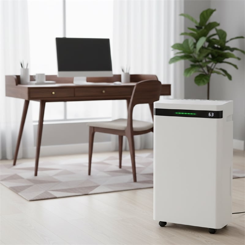 19-Pint White Plastic Ultra-Thin Semiconductor Dehumidifier for 500 Sq Ft