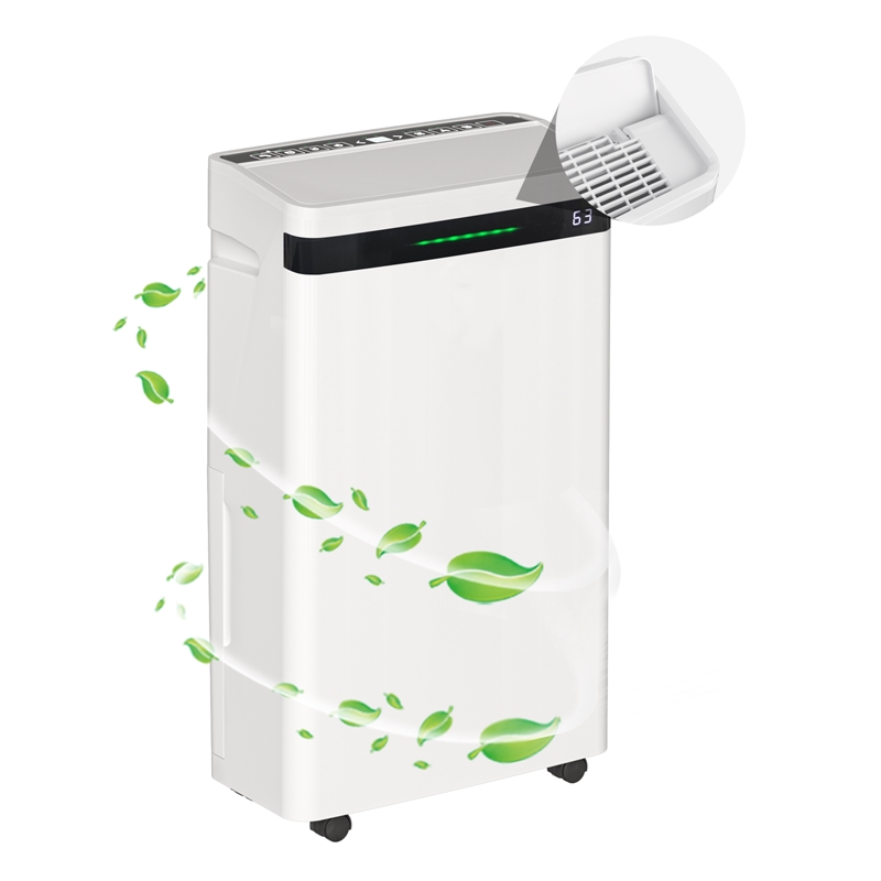 19-Pint White Plastic Ultra-Thin Semiconductor Dehumidifier for 500 Sq Ft